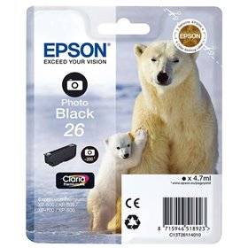 Tinteiro original Epson T2611 (26) Preto Fotográfico - C13T26114012