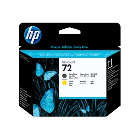 Cabeçote de impressão original HP 72 - Preto fosco e amarelo - C9384A