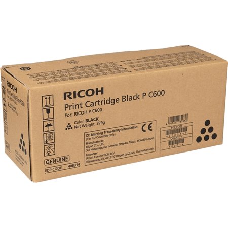 Toner original preto Ricoh PC600 - 408314/P C600BK