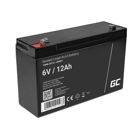 Bateria Chumbo Gel AGM 6V 12A GREEN CELL