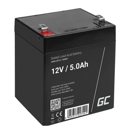 Bateria Chumbo Gel AGM 12V 5A GREEN CELL