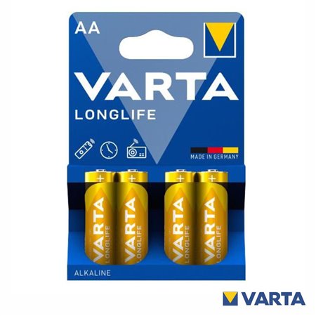 Pilha Alcalina LR6/AA 1.5V 4x Longlife VARTA