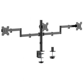 Suporte de mesa para 3 monitores Aisens DT27TSR-281/Giratório/Inclinável/Até 10 kg