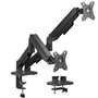 Suporte de mesa com contrapeso Aisens DT32TSR-357 para 2 monitores/Giratório/Inclinável/Até 9 kg