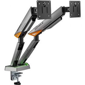 Suporte de mesa para monitor gamer Aisens DT38TSRRGB-349/Giratório/Inclinável/Até 16 kg/Com iluminação RGB