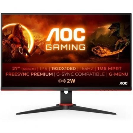 Monitor Gamer AOC 27G2SPAE/BK 27"/ Full HD/ 1ms/ 165Hz/ IPS/ Multimídia/ Preto e Vermelho