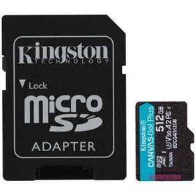 Cartão de memória Kingston CANVAS Go! Plus microSD XC de 512 GB com adaptador/Classe 10/200 MB