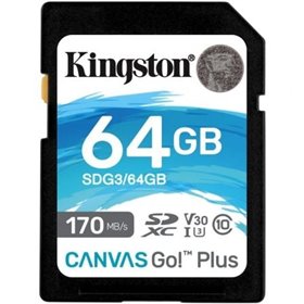 Kingston Canvas Go! Plus 64 GB SD XC/ Classe 10/ Cartão de Memória 170 MB