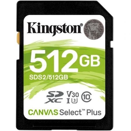 Cartão de memória Kingston CANVAS Select Plus 512 GB SD XC/ Classe 10/ 100 MB