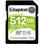 Cartão de memória Kingston CANVAS Select Plus 512 GB SD XC/ Classe 10/ 100 MB