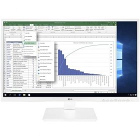Monitor profissional LG 24BK55YP-W de 23,8" / Full HD / Multimídia / Altura ajustável / Branco