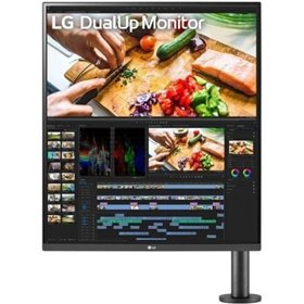 Monitor profissional LG DualUp Ergo 28MQ780-B de 27,6"/ SDQHD/ Multimídia/ Altura ajustável/ Preto