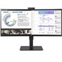 Monitor profissional ultrawide curvo LG 34BQ77QC-B de 34"/ WQHD/ Webcam/ Multimídia/ Altura ajustável/ Preto