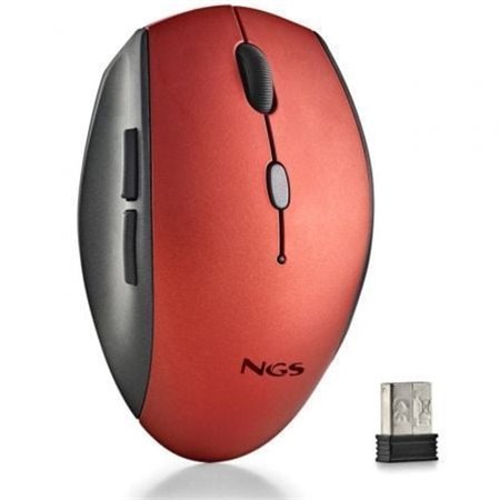 Mouse sem fio NGS Bee Red/ Até 1600 DPI/ Vermelho