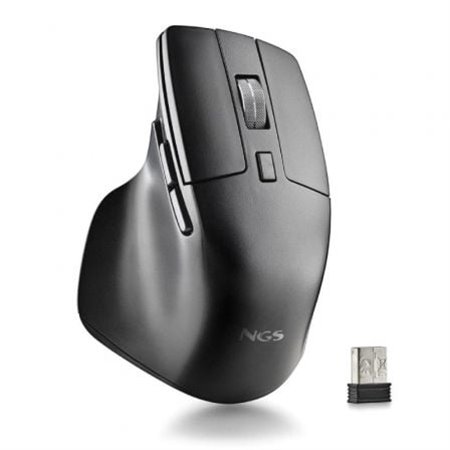 Mouse sem fio Bluetooth NGS HIT-RB/ Bateria recarregável/ Até 1600 DPI/ Preto