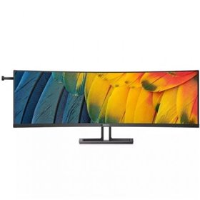 Monitor profissional ultra-amplo curvo Philips 45B1U6900C de 44,5"/ QHD duplo/ Multimídia/ Altura ajustável/ Preto