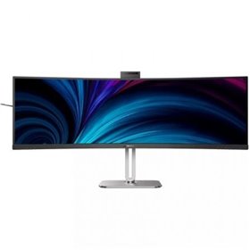  Philips 49B2U5900CH Monitor profissional curvo ultrapermanente de 48,8"/ QHD duplo/ Webcam/ Multimídia/ Altura ajustável/ Prata
