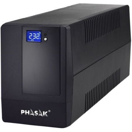 UPS de linha interativa Phasak 600 VA LCD/ 600 VA/ 2 saídas/ Formato torre