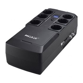 UPS interativo de linha Phasak Kryptos 800 VA/ 480 W/ 6 saídas/ formato de bloco