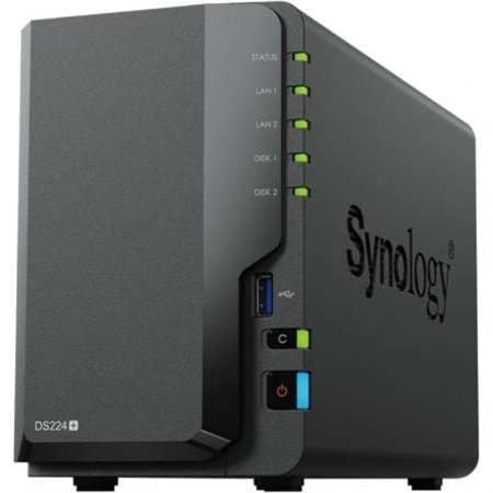 Synology Diskstation DS224+ NAS/ 2 baias 3,5"- 2,5"/ 2 GB DDR4/ Formato Torre