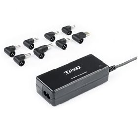 Carregador de laptop TooQ TQLC-65BS02AT/ 65 W/ Automático/ 8 conectores/ Voltagem 18,5-20 V/ 1 USB