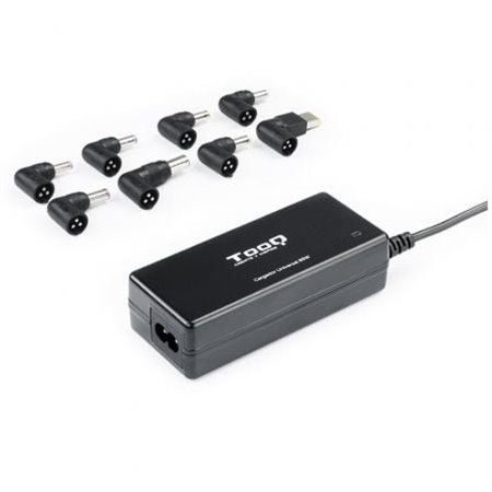 Carregador de laptop TooQ TQLC-65BS02AT/ 65 W/ Automático/ 8 conectores/ Voltagem 18,5-20 V/ 1 USB