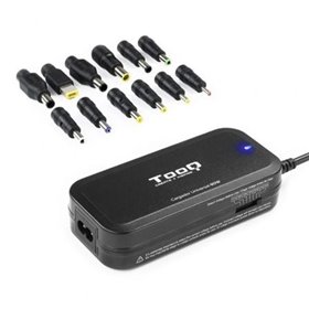 Carregador para laptop TooQ TQLC-90BS02M/ 90 W/ Manual/ 12 conectores/ Voltagem 15-24 V/ 1 USB