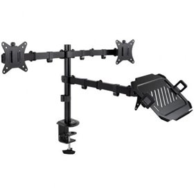 TooQ DB1202TN-B Suporte de mesa para 2 monitores e 1 laptop/giratório/inclinável/até 9 kg