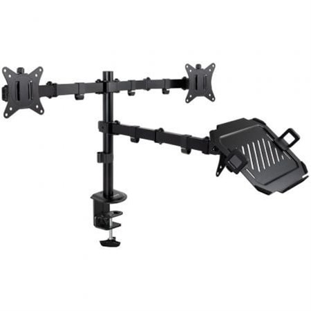 TooQ DB1202TN-B Suporte de mesa para 2 monitores e 1 laptop/giratório/inclinável/até 9 kg