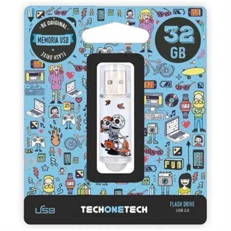 Pendrive 32GB Tech One Tech Skull Moto USB 2.0