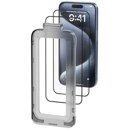 Película protetora de tela de vidro temperado Vention KUJTCA-10 para iPhone 15 + ferramenta de instalação à prova de poeira