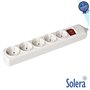 Tomada Elétrica C/ 5 Saídas Schuko Interruptor Solera