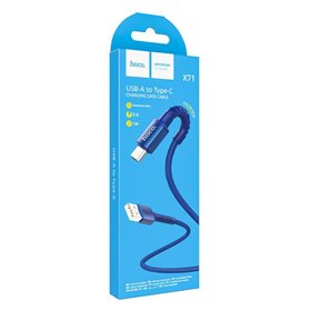 hoco cabo de dados e carregamento USB-A / USB-C X71 Especial - Azul