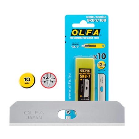 Olfa Pacote de 10 lâminas de reposição para cortadores Olfa SK-7 - Aço inoxidável