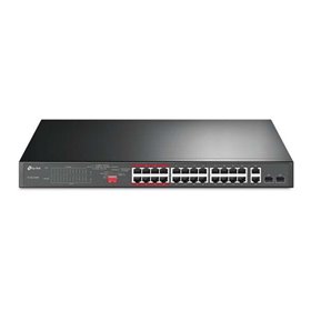 Switch TP-Link 24 portas 10/100Mbps + 2 portas Gigabit PoE+ - Não gerenciável - Modo de isolamento / prioridade - Plug & Play