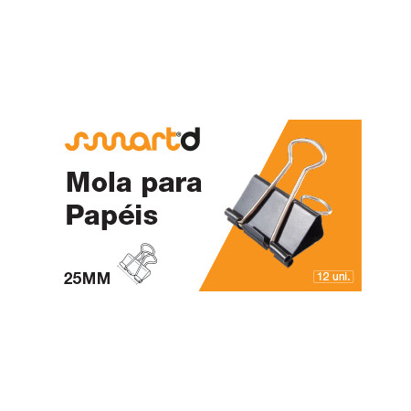 Molas para Papeis 25mm SmartD Cx 12un