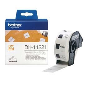 Brother DK11221 - Etiquetas pré-cortadas quadradas originais - 23x23 mm - 1000 unidades - Texto preto sobre fundo branco