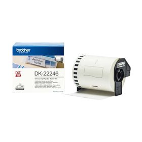 Brother DK22246 - Etiquetas originais de tamanho personalizado - Largura 103 mm x 30,48 metros - Texto preto em fundo branco