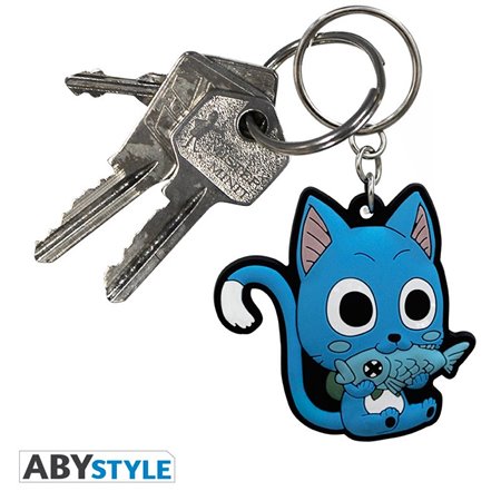 Chaveiro Fairy Tail Happy Abystyle em PVC