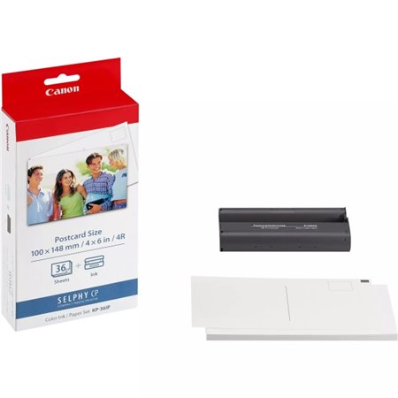 Pacote de tinta original Canon KP-36IP e 36 folhas de papel fotográfico, 100x148 mm - 7737A001