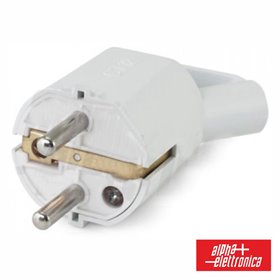 Ficha Schuko Macho C/ Terra 250V Branco