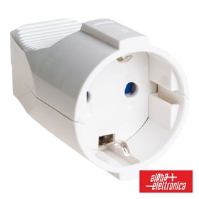 Ficha Schuko Fêmea C/ Terra 250V Branca