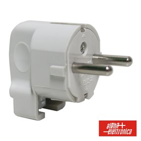 Ficha Schuko Macho C/ Terra Lateral 220V Branco
