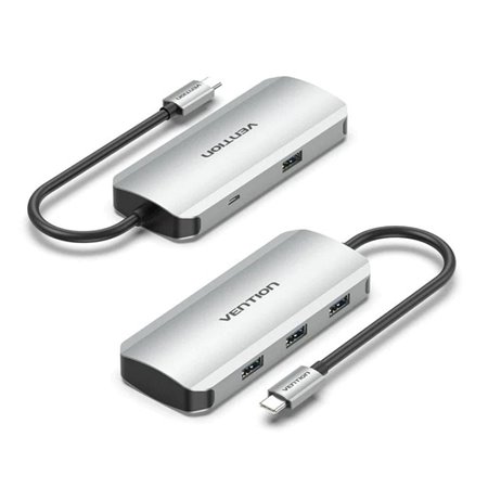 Hub USB Tipo-C Vention TNAHB, 4xUSB, 1xMicroUSB PD
