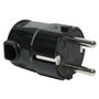Ficha Schuko Macho C/ Terra Lateral 220V Preta