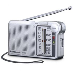 Rádio portátil Panasonic RF-P150D/ operado por bateria/ prateado