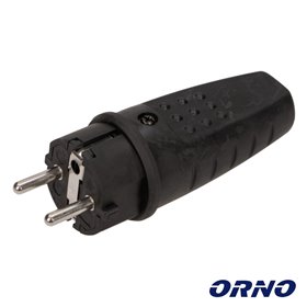 Ficha Schuko Macho 16A Preta Orno