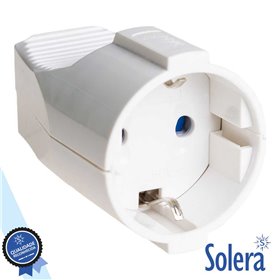 Ficha Schuko Fêmea C/ Terra 220V Branca Solera