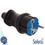 Ficha Schuko Macho 16A/250V Preta Ip44 Solera
