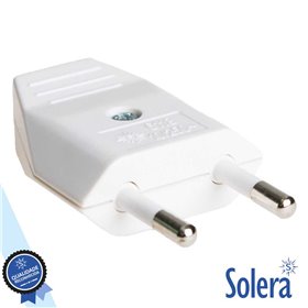 Ficha Alimentaçâo Ac Plana Macho Branca 250V Solera